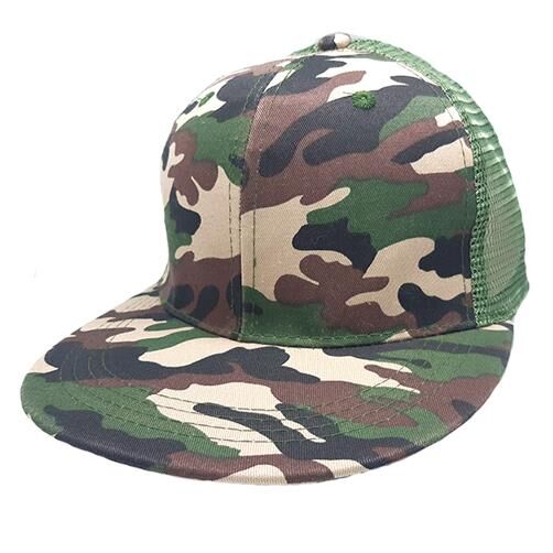 GORRA FRENTE ALGODON CON RED VISERA PLANA