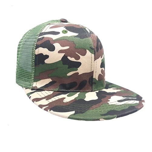 GORRA FRENTE ALGODON CON RED VISERA PLANA